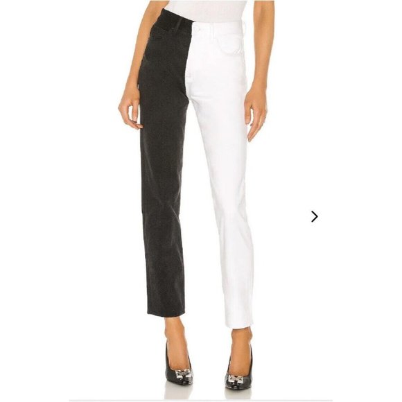 Lovers + Friends Harley Jeans Super High Rise Black White